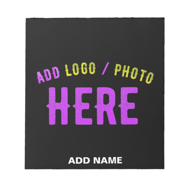 STYLISH MODERN CUSTOMIZABLE BLACK VERIFIED BRANDED NOTEPAD (Front)