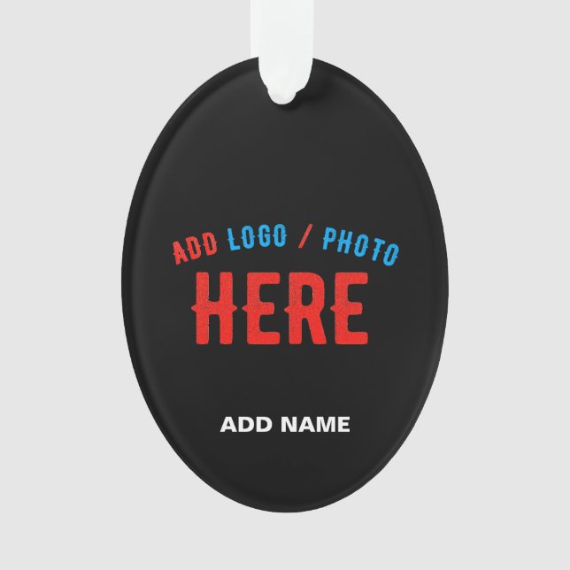 STYLISH MODERN CUSTOMIZABLE BLACK VERIFIED BRANDED ORNAMENT (Front)
