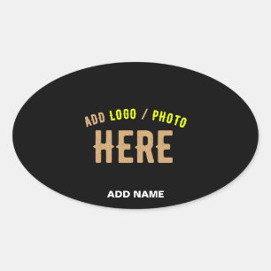 STYLISH MODERN CUSTOMIZABLE BLACK VERIFIED BRANDED OVAL STICKER