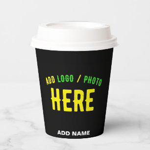 STYLISH MODERN CUSTOMIZABLE BLACK VERIFIED BRANDED PAPER CUPS