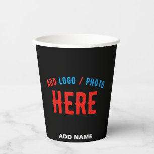 STYLISH MODERN CUSTOMIZABLE BLACK VERIFIED BRANDED PAPER CUPS