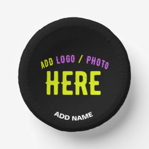 STYLISH MODERN CUSTOMIZABLE BLACK VERIFIED BRANDED PAPER PLATE