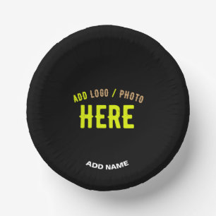 STYLISH MODERN CUSTOMIZABLE BLACK VERIFIED BRANDED PAPER PLATE