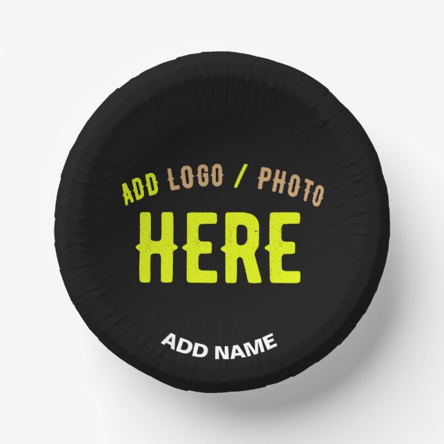 STYLISH MODERN CUSTOMIZABLE BLACK VERIFIED BRANDED PAPER PLATE (Front)