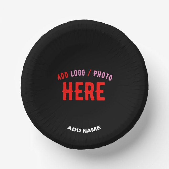STYLISH MODERN CUSTOMIZABLE BLACK VERIFIED BRANDED PAPER PLATE (Front)
