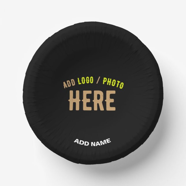 STYLISH MODERN CUSTOMIZABLE BLACK VERIFIED BRANDED PAPER PLATE (Front)