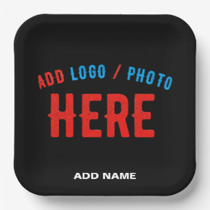 STYLISH MODERN CUSTOMIZABLE BLACK VERIFIED BRANDED PAPER PLATE