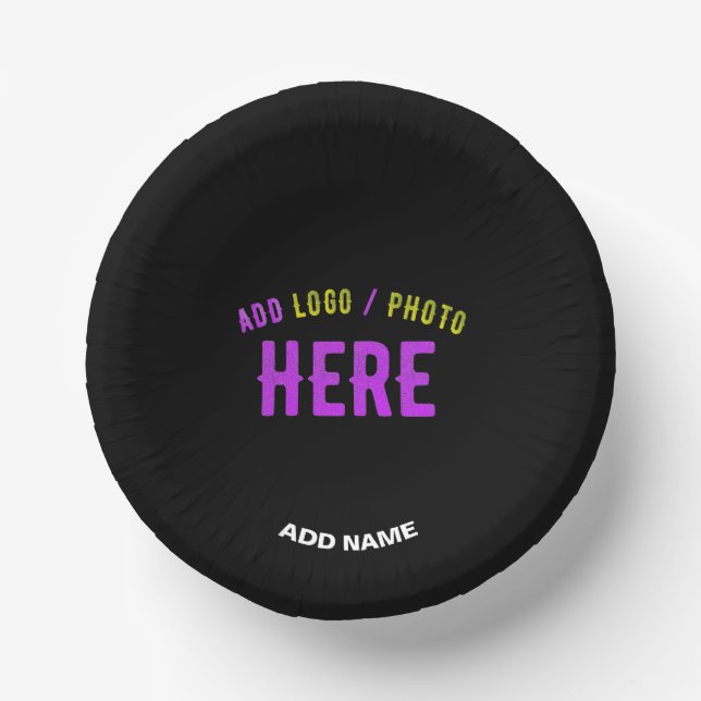 STYLISH MODERN CUSTOMIZABLE BLACK VERIFIED BRANDED PAPER PLATE (Front)