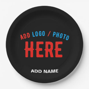 STYLISH MODERN CUSTOMIZABLE BLACK VERIFIED BRANDED PAPER PLATE