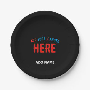 STYLISH MODERN CUSTOMIZABLE BLACK VERIFIED BRANDED PAPER PLATE
