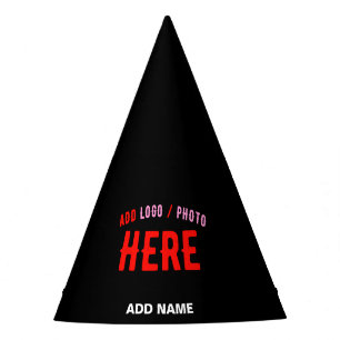 STYLISH MODERN CUSTOMIZABLE BLACK VERIFIED BRANDED PARTY HAT