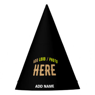STYLISH MODERN CUSTOMIZABLE BLACK VERIFIED BRANDED PARTY HAT
