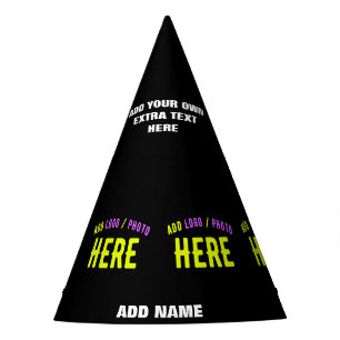 STYLISH MODERN CUSTOMIZABLE BLACK VERIFIED BRANDED PARTY HAT