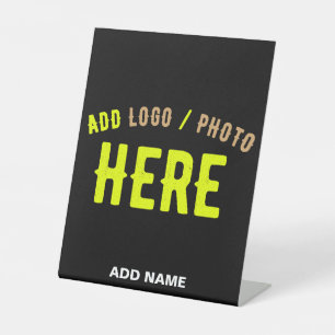 STYLISH MODERN CUSTOMIZABLE BLACK VERIFIED BRANDED PEDESTAL SIGN