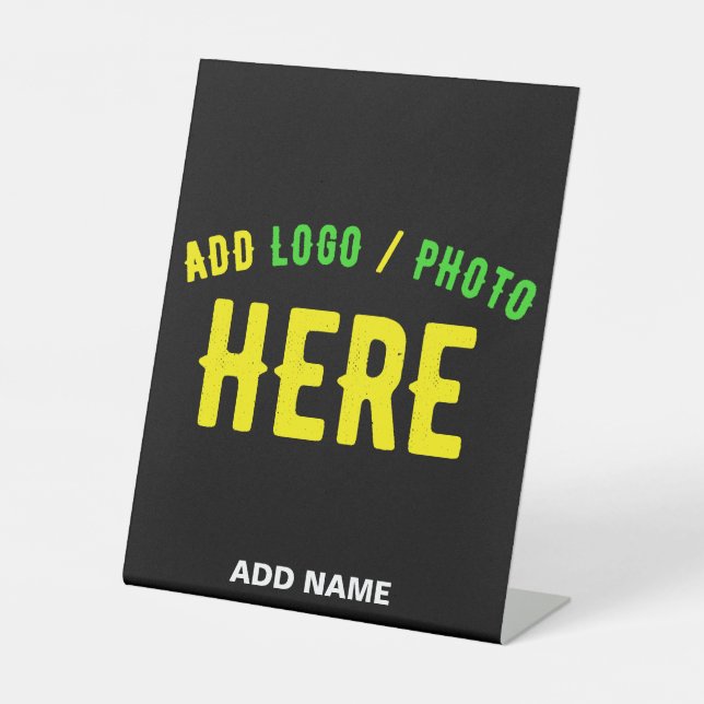 STYLISH MODERN CUSTOMIZABLE BLACK VERIFIED BRANDED PEDESTAL SIGN (Front)