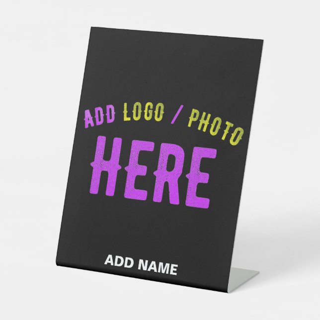 STYLISH MODERN CUSTOMIZABLE BLACK VERIFIED BRANDED PEDESTAL SIGN (Front)