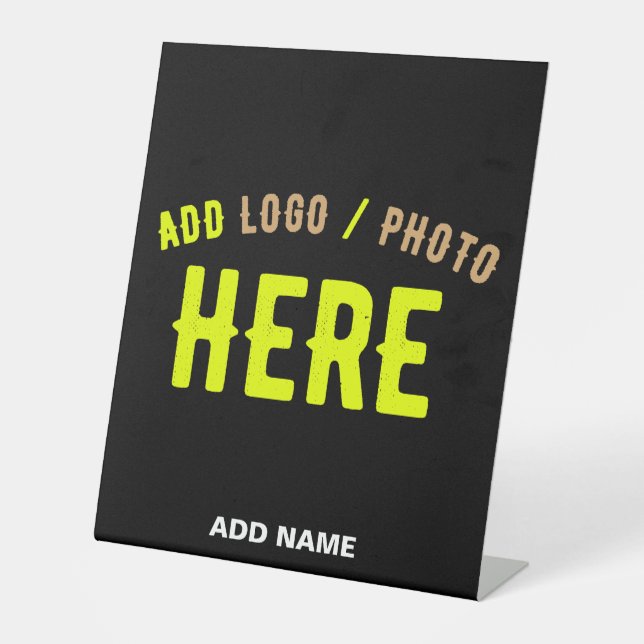 STYLISH MODERN CUSTOMIZABLE BLACK VERIFIED BRANDED PEDESTAL SIGN (Front)