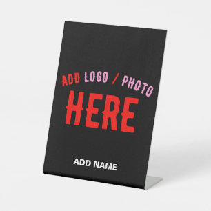 STYLISH MODERN CUSTOMIZABLE BLACK VERIFIED BRANDED PEDESTAL SIGN