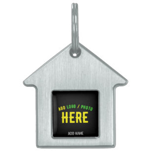 STYLISH MODERN CUSTOMIZABLE BLACK VERIFIED BRANDED PET ID TAG