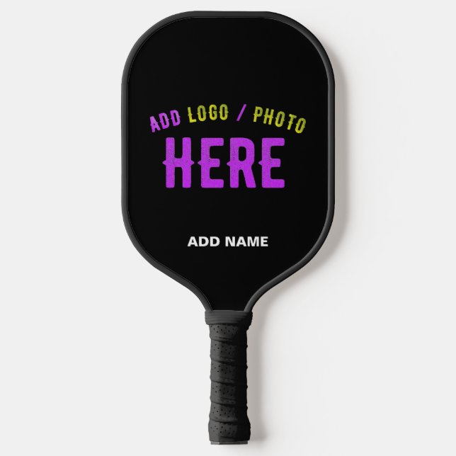 STYLISH MODERN CUSTOMIZABLE BLACK VERIFIED BRANDED PICKLEBALL PADDLE (Front)