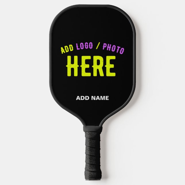 STYLISH MODERN CUSTOMIZABLE BLACK VERIFIED BRANDED PICKLEBALL PADDLE (Front)