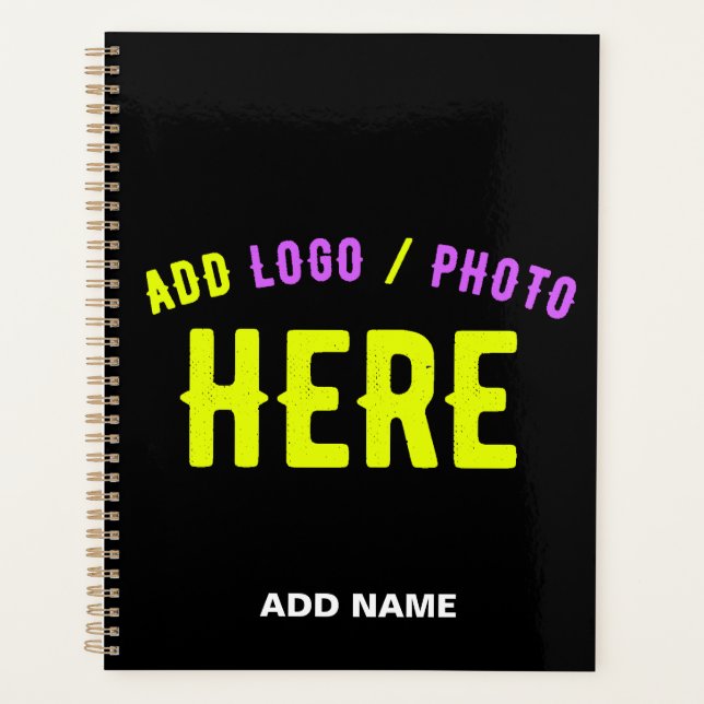 STYLISH MODERN CUSTOMIZABLE BLACK VERIFIED BRANDED PLANNER (Front)