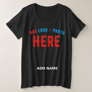 STYLISH MODERN CUSTOMIZABLE BLACK VERIFIED BRANDED PLUS SIZE T-Shirt