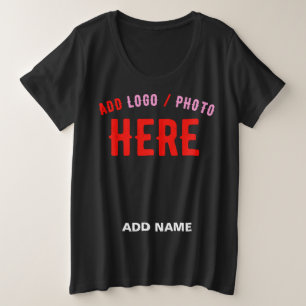 STYLISH MODERN CUSTOMIZABLE BLACK VERIFIED BRANDED PLUS SIZE T-Shirt