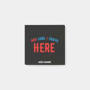 STYLISH MODERN CUSTOMIZABLE BLACK VERIFIED BRANDED POST-IT NOTES