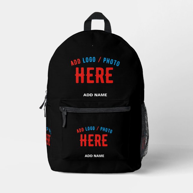 STYLISH MODERN CUSTOMIZABLE BLACK VERIFIED BRANDED PRINTED BACKPACK (Front)
