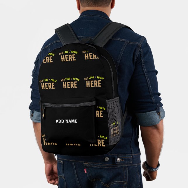 STYLISH MODERN CUSTOMIZABLE BLACK VERIFIED BRANDED PRINTED BACKPACK (Insitu (Model))