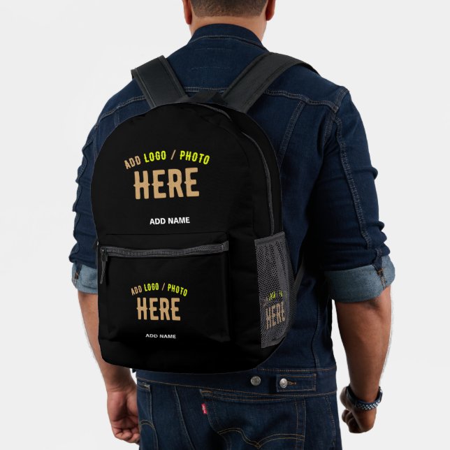 STYLISH MODERN CUSTOMIZABLE BLACK VERIFIED BRANDED PRINTED BACKPACK (Insitu (Model))