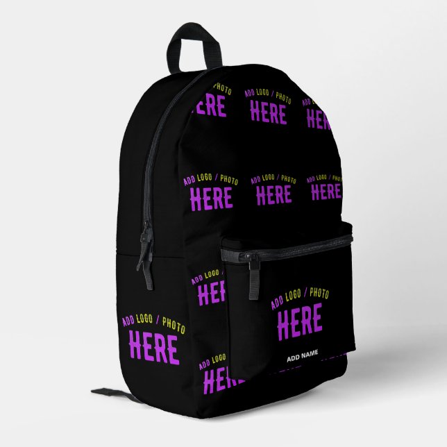STYLISH MODERN CUSTOMIZABLE BLACK VERIFIED BRANDED PRINTED BACKPACK (Back Corner Left)
