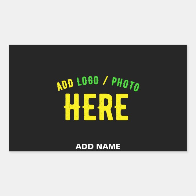 STYLISH MODERN CUSTOMIZABLE BLACK VERIFIED BRANDED RECTANGULAR STICKER (Front)