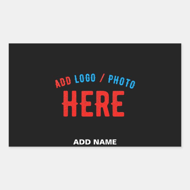 STYLISH MODERN CUSTOMIZABLE BLACK VERIFIED BRANDED RECTANGULAR STICKER (Front)