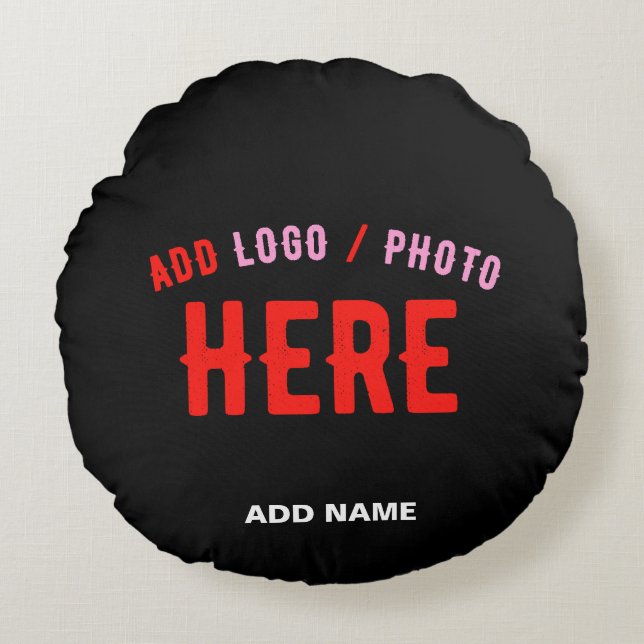 STYLISH MODERN CUSTOMIZABLE BLACK VERIFIED BRANDED ROUND CUSHION (Front)