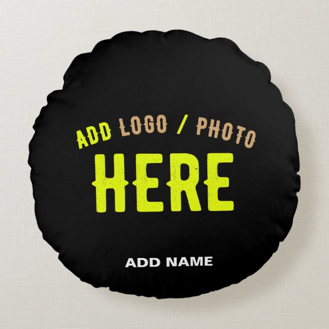 STYLISH MODERN CUSTOMIZABLE BLACK VERIFIED BRANDED ROUND CUSHION (Front)