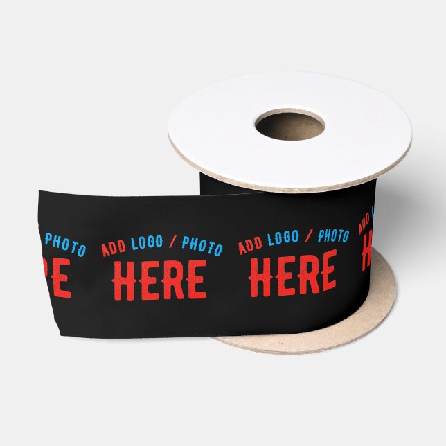 STYLISH MODERN CUSTOMIZABLE BLACK VERIFIED BRANDED SATIN RIBBON (Spool)