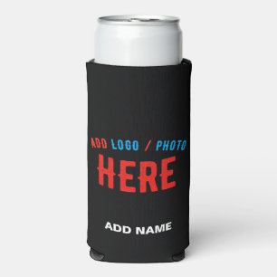 STYLISH MODERN CUSTOMIZABLE BLACK VERIFIED BRANDED SELTZER CAN COOLER