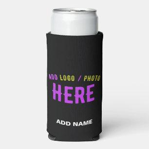 STYLISH MODERN CUSTOMIZABLE BLACK VERIFIED BRANDED SELTZER CAN COOLER