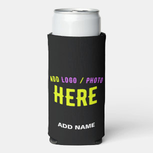 STYLISH MODERN CUSTOMIZABLE BLACK VERIFIED BRANDED SELTZER CAN COOLER