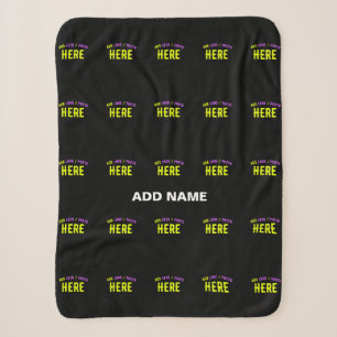 STYLISH MODERN CUSTOMIZABLE BLACK VERIFIED BRANDED SHERPA BLANKET