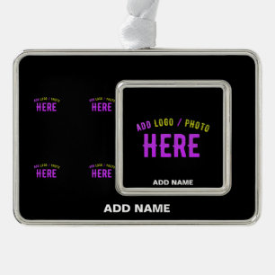 STYLISH MODERN CUSTOMIZABLE BLACK VERIFIED BRANDED SILVER PLATED FRAMED ORNAMENT