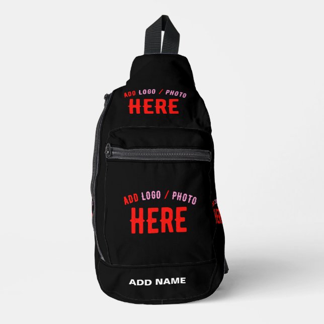 STYLISH MODERN CUSTOMIZABLE BLACK VERIFIED BRANDED SLING BAG (Front)