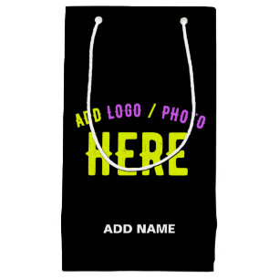 STYLISH MODERN CUSTOMIZABLE BLACK VERIFIED BRANDED SMALL GIFT BAG