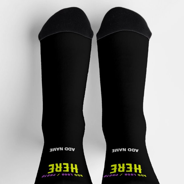 STYLISH MODERN CUSTOMIZABLE BLACK VERIFIED BRANDED SOCKS (Top)