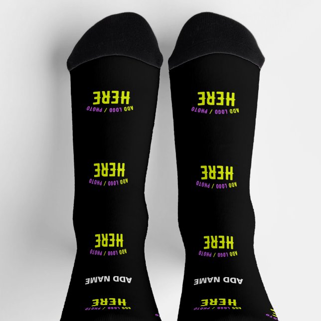 STYLISH MODERN CUSTOMIZABLE BLACK VERIFIED BRANDED SOCKS (Top)