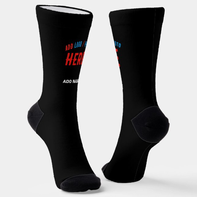 STYLISH MODERN CUSTOMIZABLE BLACK VERIFIED BRANDED SOCKS (Angled)