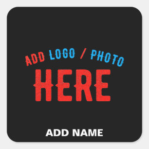 STYLISH MODERN CUSTOMIZABLE BLACK VERIFIED BRANDED SQUARE STICKER