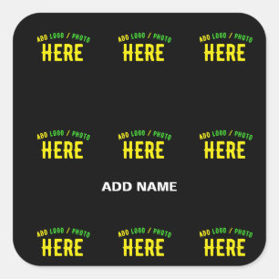 STYLISH MODERN CUSTOMIZABLE BLACK VERIFIED BRANDED SQUARE STICKER